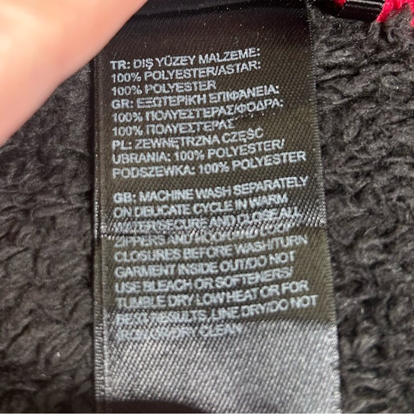 THE NORTH FACE Osolita Jacket Black Pink Fleece Women Large Plush - Picture 5 of 9